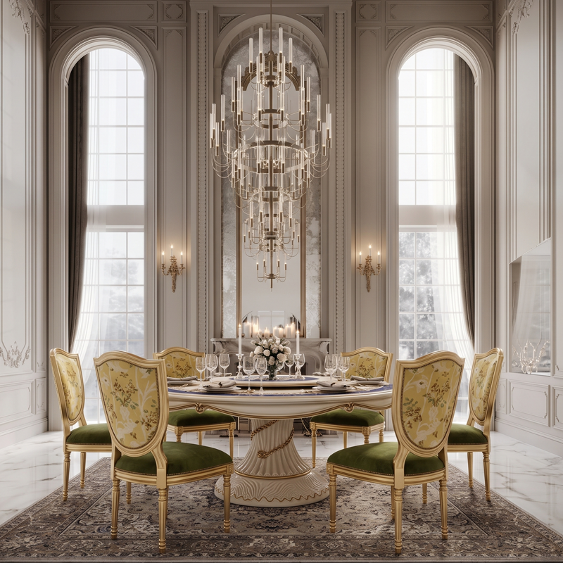 Round dining table 1.35M/rotating table